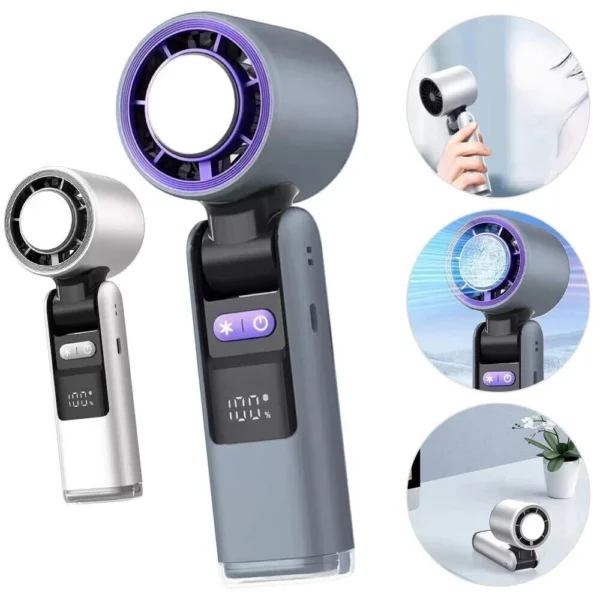 Portable Handheld Cooling Fan – Multifunctional, Lightweight & Rechargeable - Image 4
