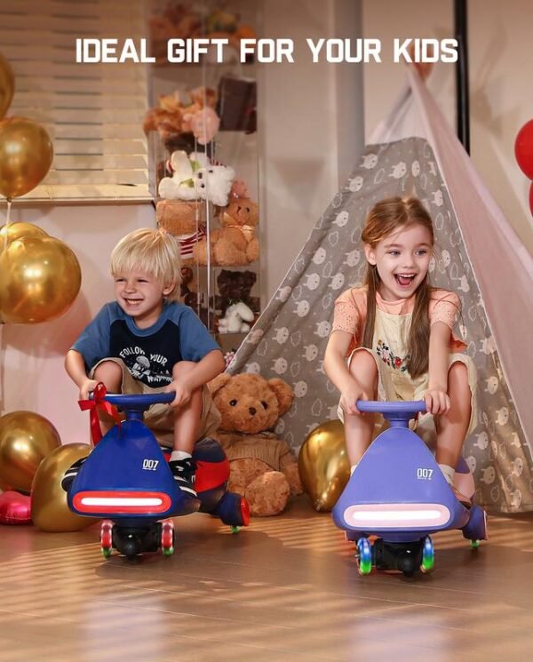 FanttikRide 12V N7 Pro Electric Wiggle Car ?C 2-in-1 Swing Car with Pedal, 2 Speeds, Flashing Wheels, Bluetooth & Type-C Charging, for Kids 3+ - Image 2