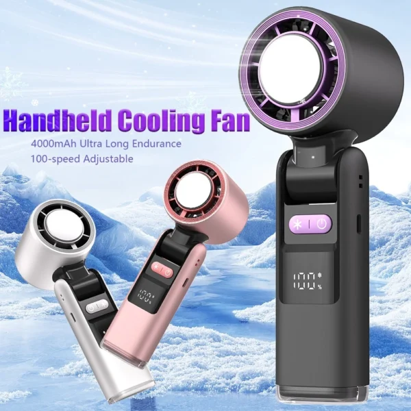 Portable Handheld Cooling Fan – Multifunctional, Lightweight & Rechargeable - Image 3